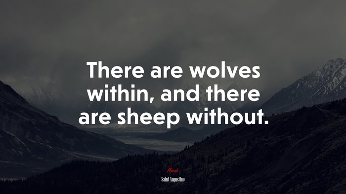 There are wolves within, and there are sheep without. | Saint Augustine quote