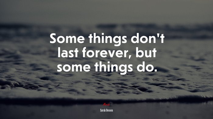 Some things don’t last forever, but some things do. | Sarah Dessen quote