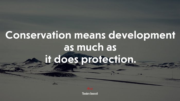 Conservation means development as much as it does protection. | Theodore Roosevelt quote
