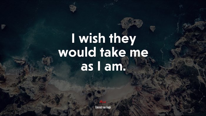 I wish they would take me as I am. | Vincent van Gogh quote
