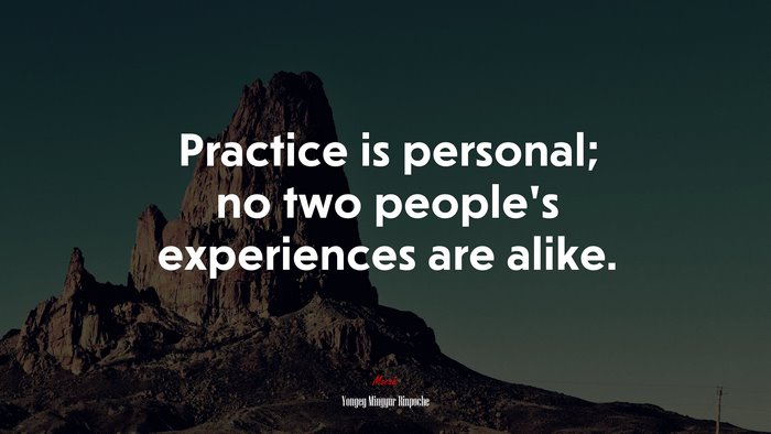 Practice is personal; no two people’s experiences are alike. | Yongey Mingyur Rinpoche quote