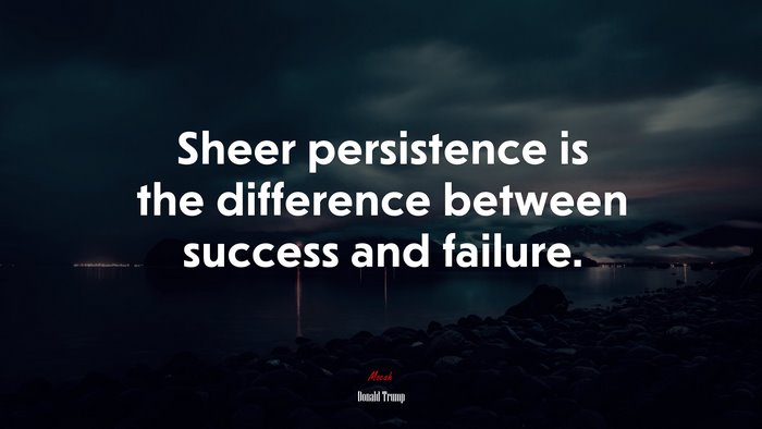 Sheer persistence is the difference between success and failure. | Donald Trump quote