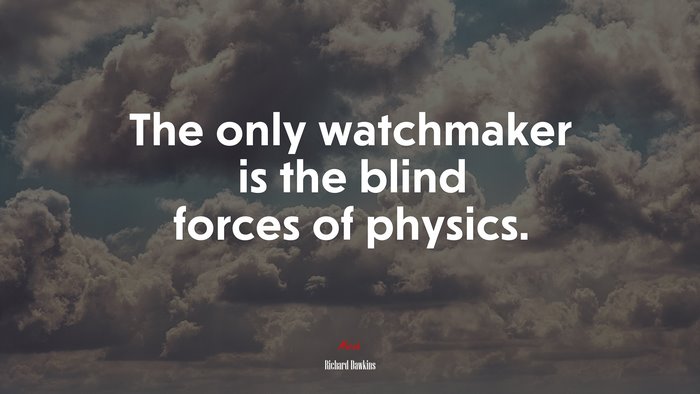The only watchmaker is the blind forces of physics. | Richard Dawkins quote