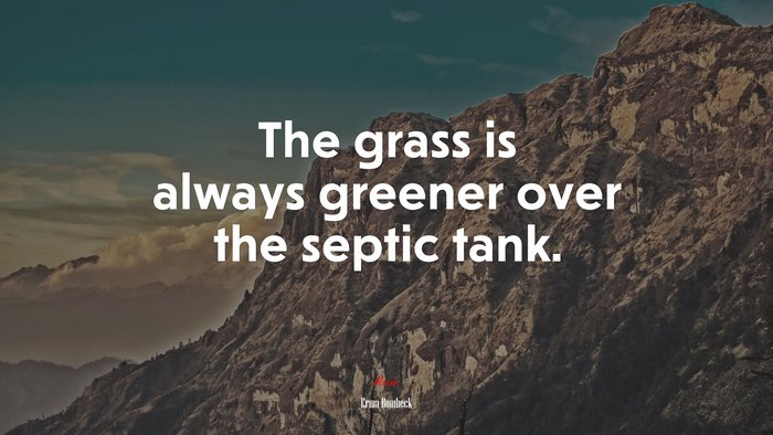 The grass is always greener over the septic tank. | Erma Bombeck quote
