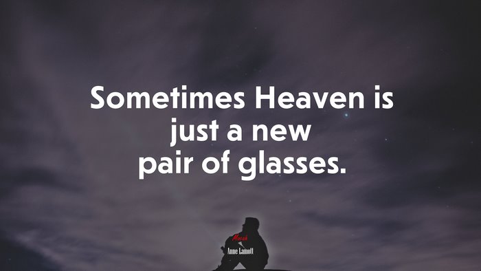 Sometimes Heaven is just a new pair of glasses. | Anne Lamott quote