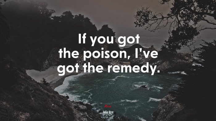 If you got the poison, I’ve got the remedy. | Jason Mraz quote