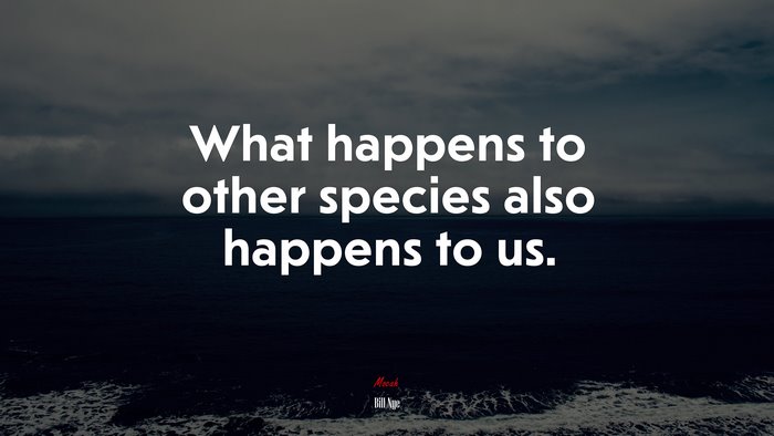 What happens to other species also happens to us. | Bill Nye quote