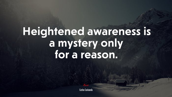 Heightened awareness is a mystery only for a reason. | Carlos Castaneda quote