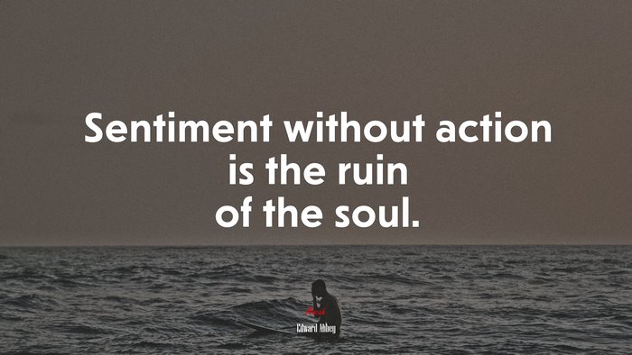 Sentiment without action is the ruin of the soul. | Edward Abbey quote