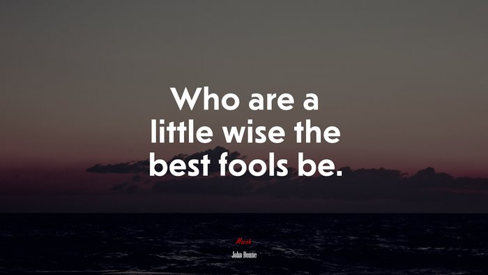 Who are a little wise the best fools be. | John Donne quote