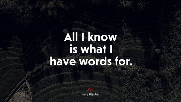 All I know is what I have words for. | Ludwig Wittgenstein quote