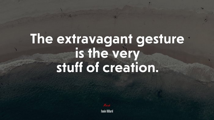 The extravagant gesture is the very stuff of creation. | Annie Dillard quote