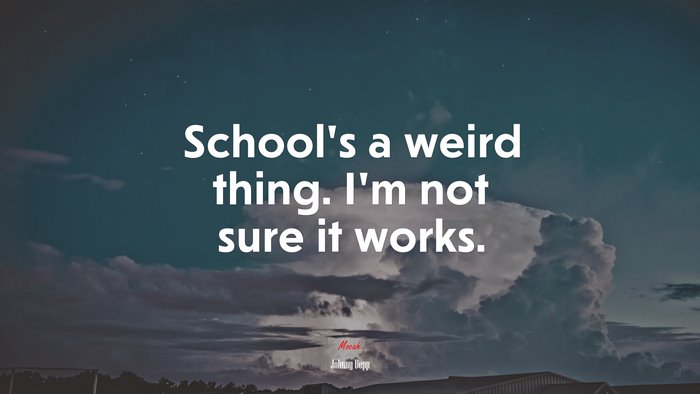 School’s a weird thing. I’m not sure it works. | Johnny Depp quote