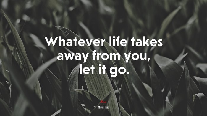 Whatever life takes away from you, let it go. | Miguel Ruiz quote