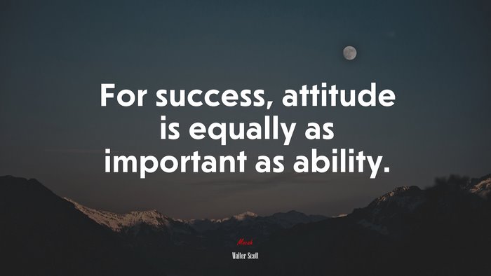 For success, attitude is equally as important as ability. | Walter Scott quote