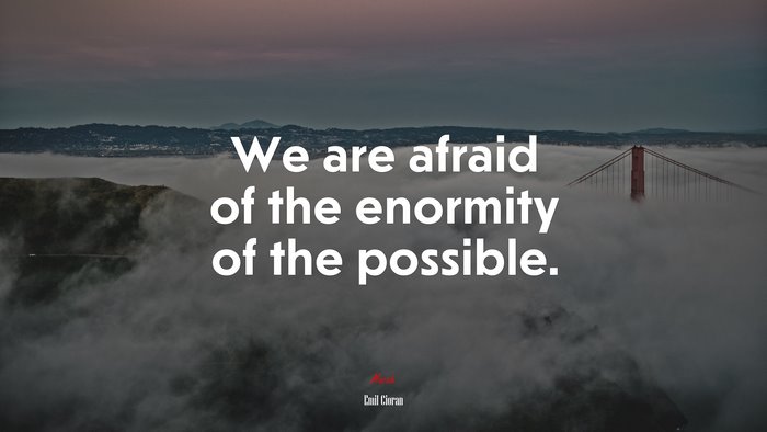 We are afraid of the enormity of the possible. | Emil Cioran quote