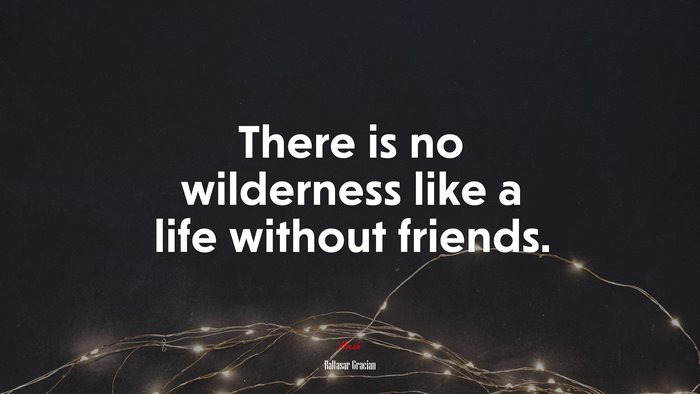There is no wilderness like a life without friends. | Baltasar Gracián quote