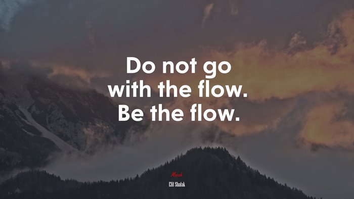 Do not go with the flow. Be the flow. | Elif Shafak quote