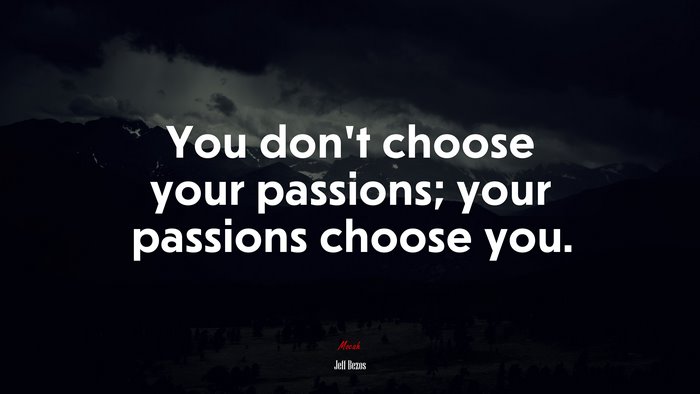 You don’t choose your passions; your passions choose you. | Jeff Bezos quote