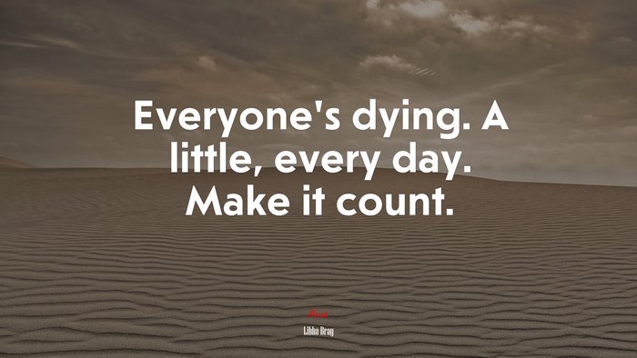 Everyone’s dying. A little, every day. Make it count. | Libba Bray quote