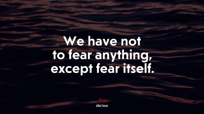 We have not to fear anything, except fear itself. | Julius Caesar quote