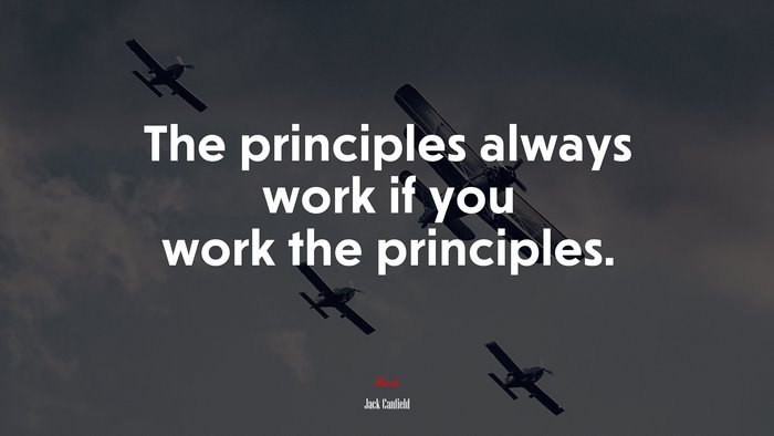 The principles always work if you work the principles. | Jack Canfield quote