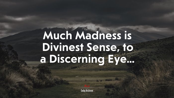 Much Madness is Divinest Sense, to a Discerning Eye... | Emily Dickinson quote