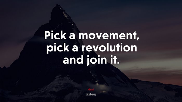 Pick a movement, pick a revolution and join it. | Jack Dorsey quote