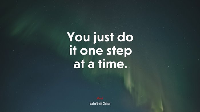You just do it one step at a time. | Marian Wright Edelman quote
