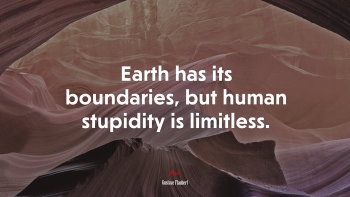 Earth has its boundaries, but human stupidity is limitless. | Gustave Flaubert quote