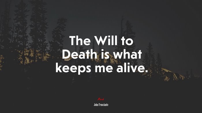 The Will to Death is what keeps me alive. | John Frusciante quote