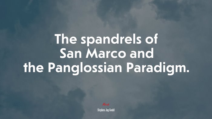 The spandrels of San Marco and the Panglossian Paradigm. | Stephen Jay Gould quote
