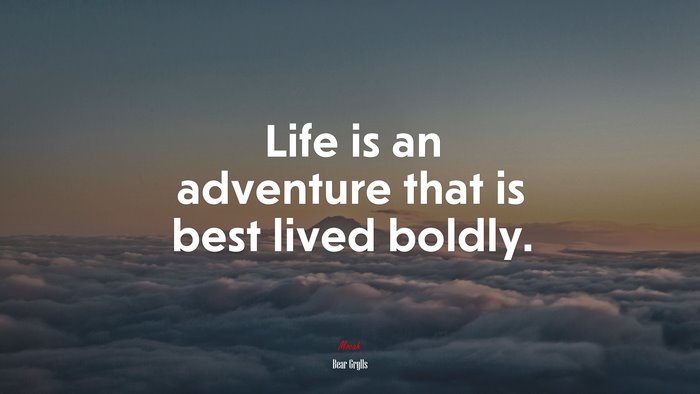 Life is an adventure that is best lived boldly. | Bear Grylls quote