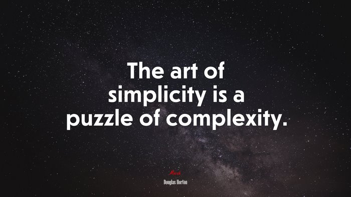 Douglas Horton - The art of simplicity is a puzzle of