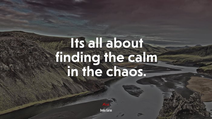 Its all about finding the calm in the chaos. | Donna Karan quote