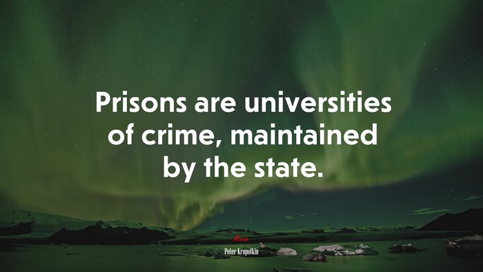 Prisons are universities of crime, maintained by the state. | Peter Kropotkin quote