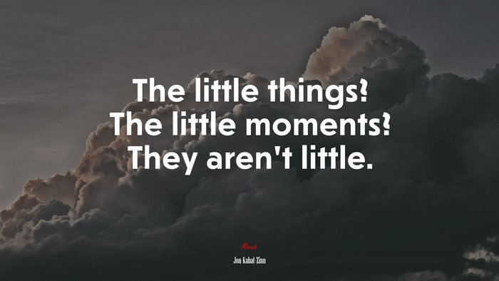 The little things? The little moments? They aren’t little. | Jon Kabat-Zinn quote