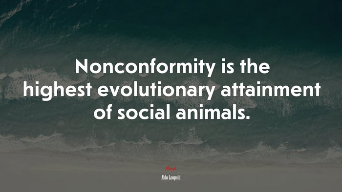 Nonconformity is the highest evolutionary attainment of social animals. | Aldo Leopold quote