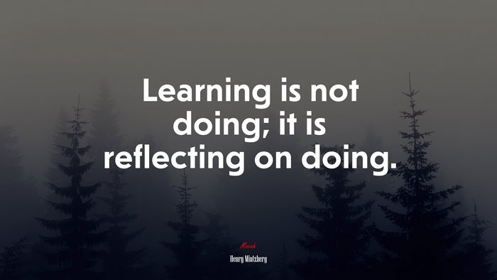 Learning is not doing; it is reflecting on doing. | Henry Mintzberg quote