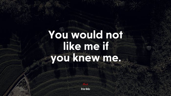 You would not like me if you knew me. | Brian Molko quote