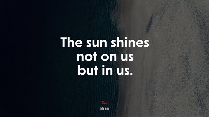 The sun shines not on us but in us. | John Muir quote