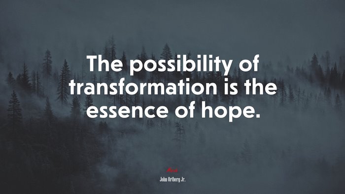 The possibility of transformation is the essence of hope. | John Ortberg Jr. quote