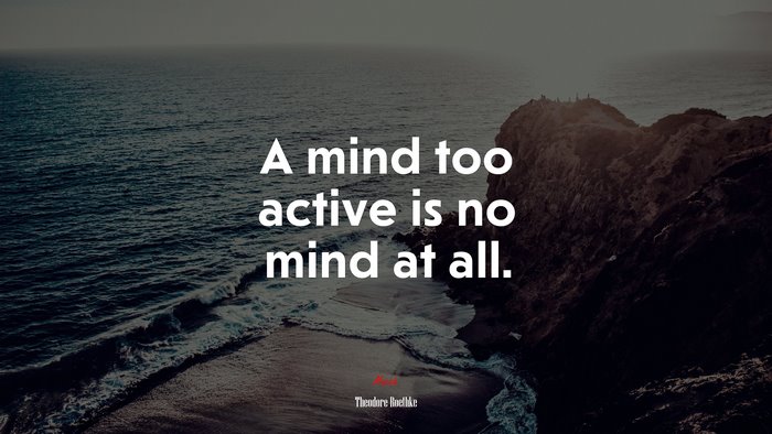 A mind too active is no mind at all. | Theodore Roethke quote