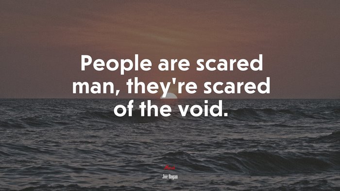 People are scared man, they’re scared of the void. | Joe Rogan quote