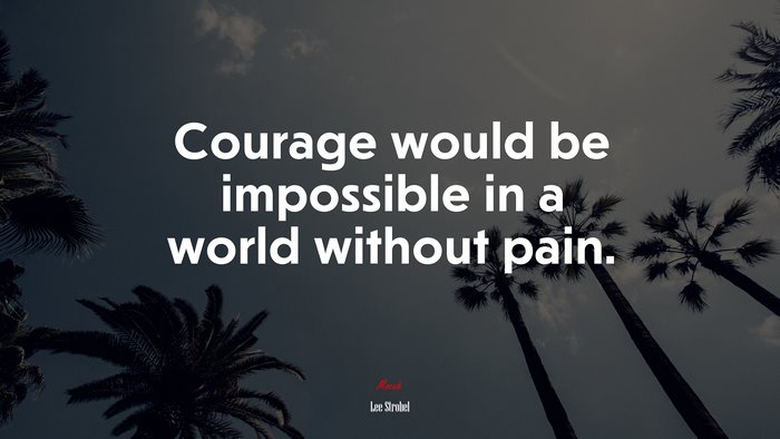Courage would be impossible in a world without pain. | Lee Strobel quote