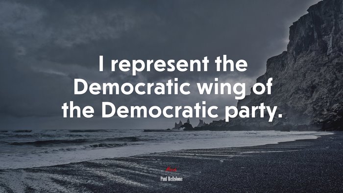 I represent the Democratic wing of the Democratic party. | Paul Wellstone quote