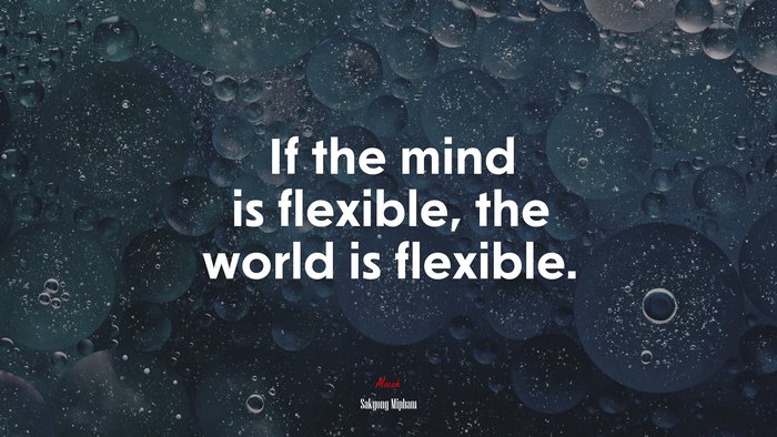 If the mind is flexible, the world is flexible. | Sakyong Mipham quote