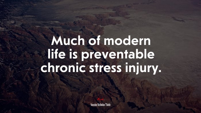 Much of modern life is preventable chronic stress injury. | Nassim Nicholas Taleb quote