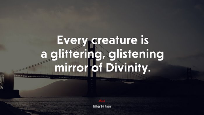 Every creature is a glittering, glistening mirror of Divinity. | Hildegard of Bingen quote