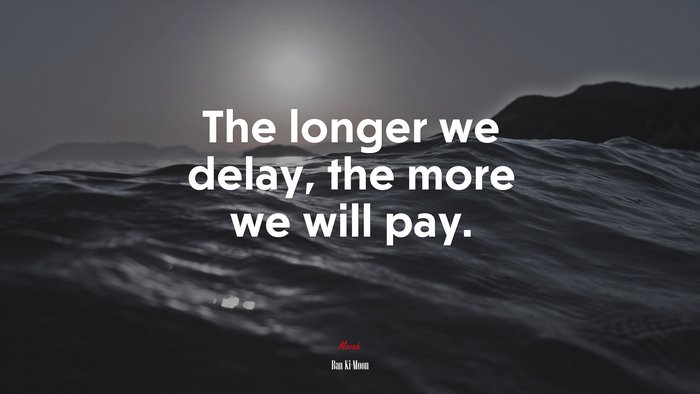 The longer we delay, the more we will pay. | Ban Ki-Moon quote